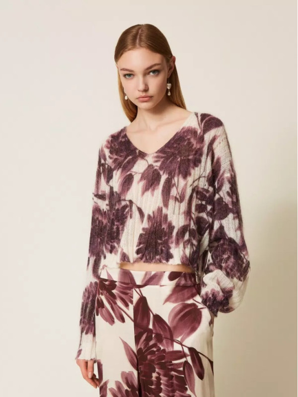 Светр з квітами/Винні жоржини 252TP3591