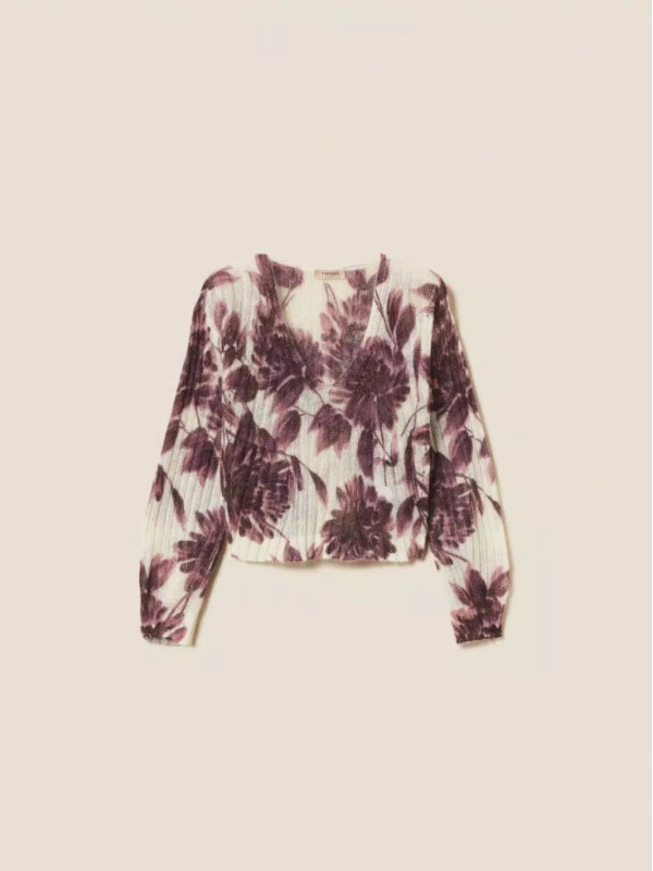 Светр з квітами/Винні жоржини 252TP3591