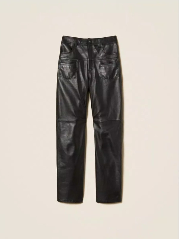 Штани шкіряні/Чорний 252TS2121