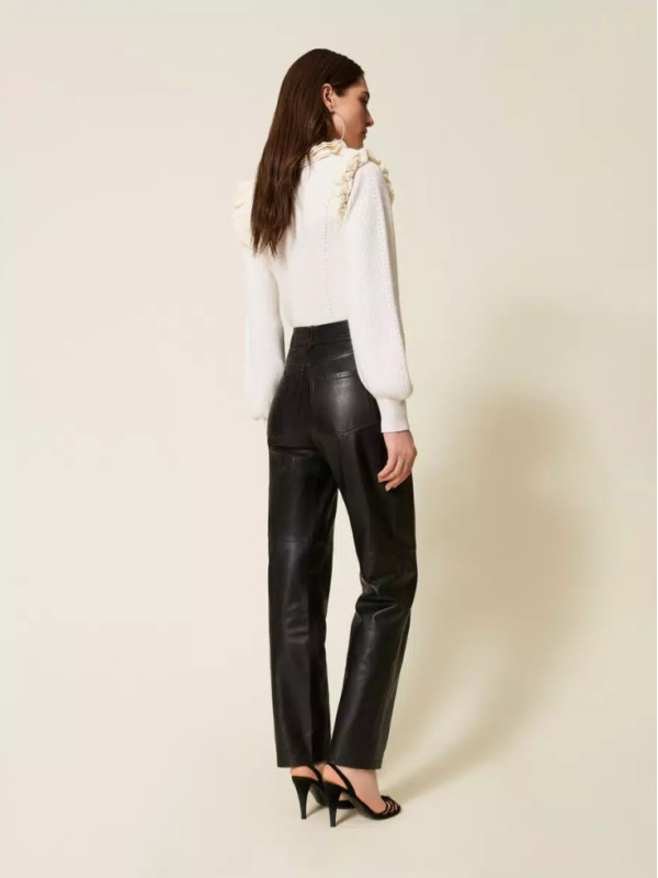 Штани шкіряні/Чорний 252TS2121