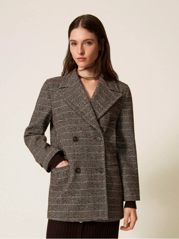 Двобортний піджак/Коричнева ялинка 252TT2031