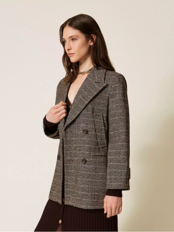 Двобортний піджак/Коричнева ялинка 252TT2031