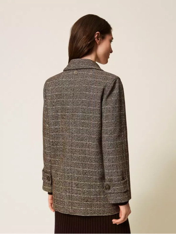 Двобортний піджак/Коричнева ялинка 252TT2031