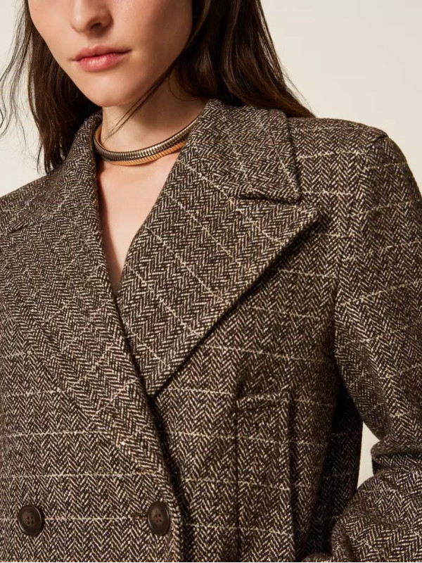 Двобортний піджак/Коричнева ялинка 252TT2031