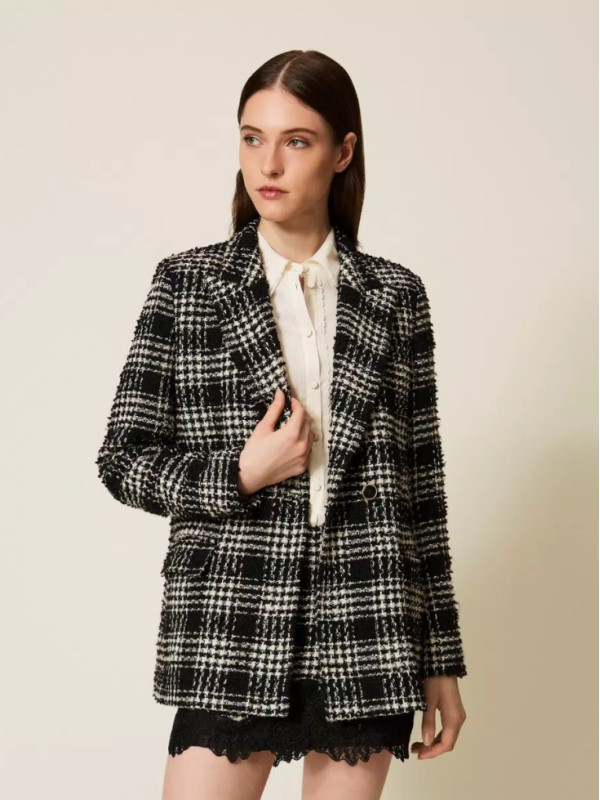 Блайзер/Клітина Чорний/Білий 252TT2111