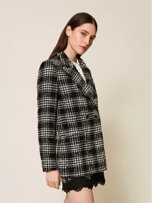 Блайзер/Клітина Чорний/Білий 252TT2111