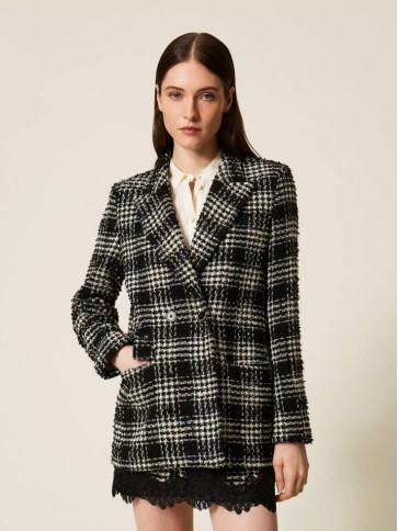 Блайзер/Клітина Чорний/Білий