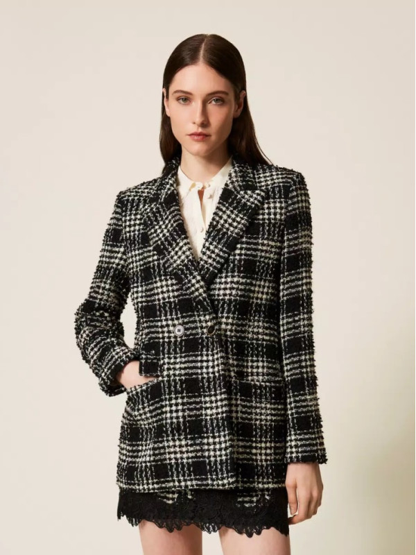 Блайзер/Клітина Чорний/Білий 252TT2111