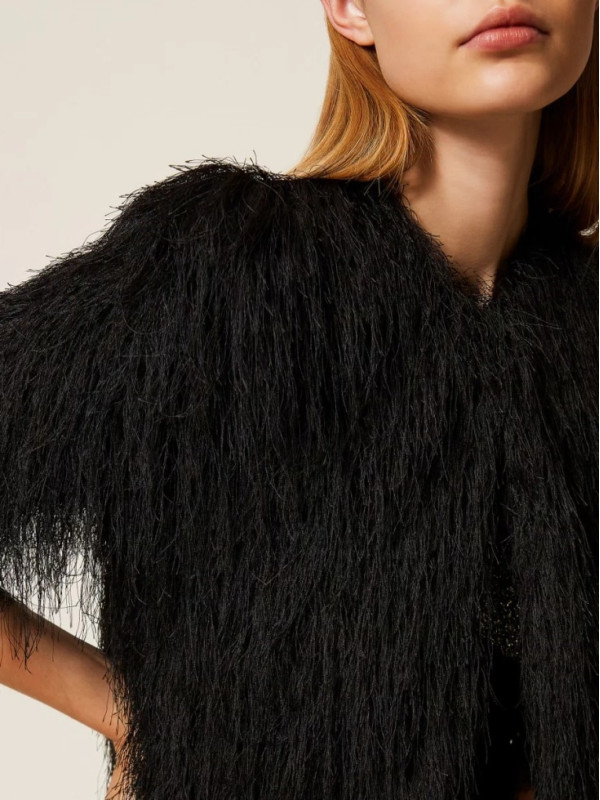 Піджак з бахромою/Чорний 252TT2300