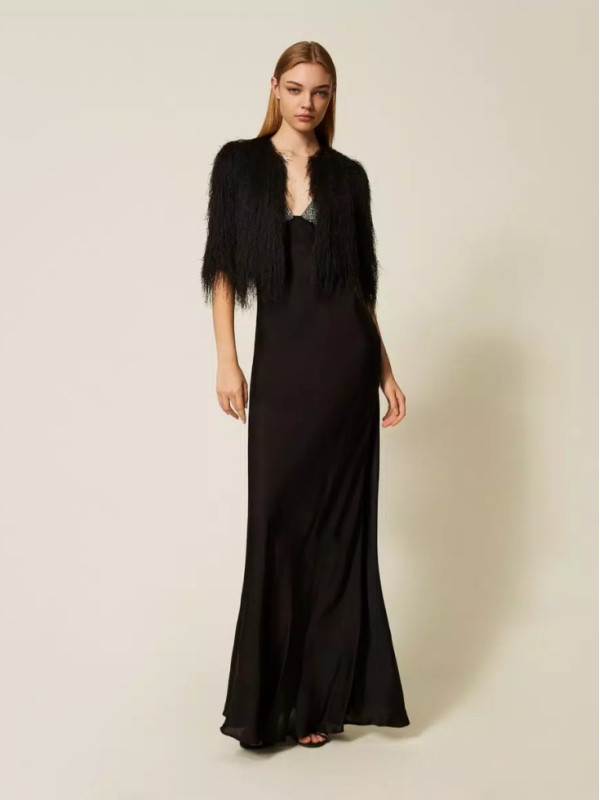 Піджак з бахромою/Чорний 252TT2300