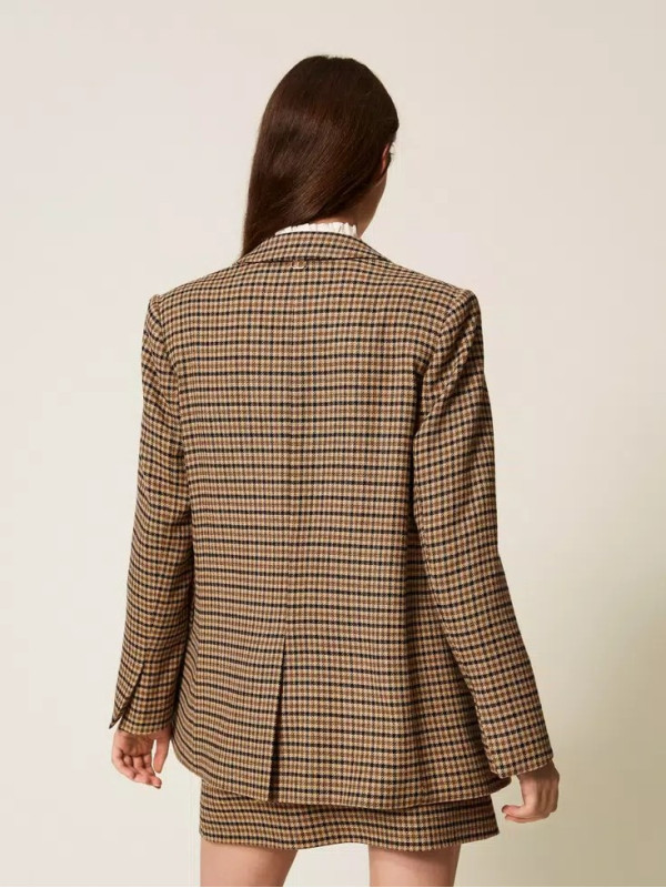 Блейзер/Клітина Верблюжий/Чорний 252TT2420