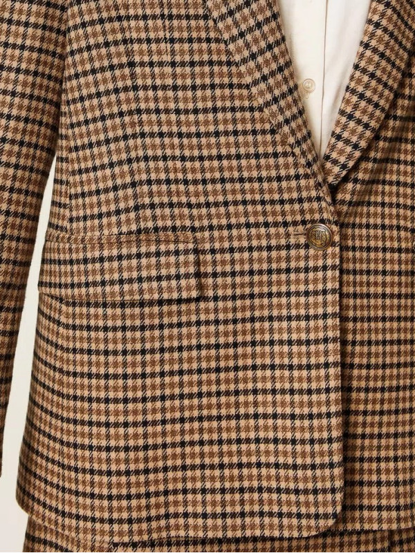 Блейзер/Клітина Верблюжий/Чорний 252TT2420