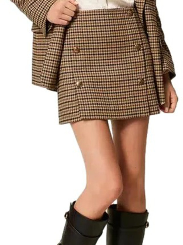 Спідниця/Клітина Верблюжий/Чорний 252TT2422
