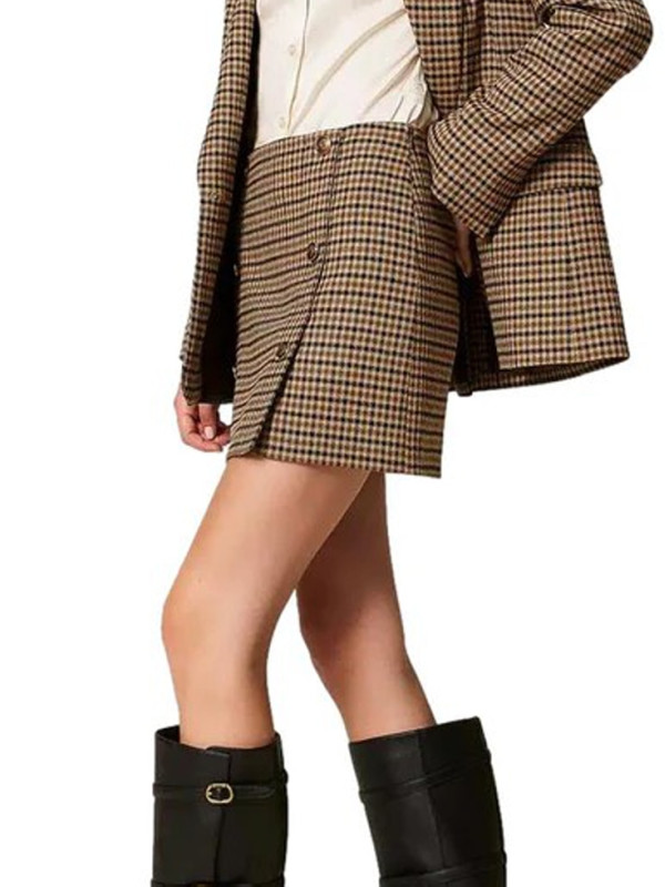 Спідниця/Клітина Верблюжий/Чорний 252TT2422