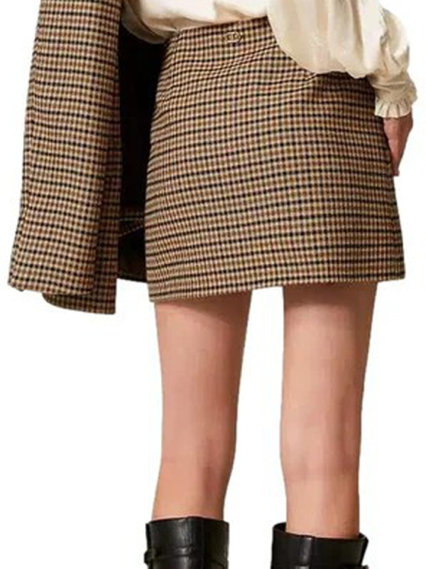 Спідниця/Клітина Верблюжий/Чорний 252TT2422