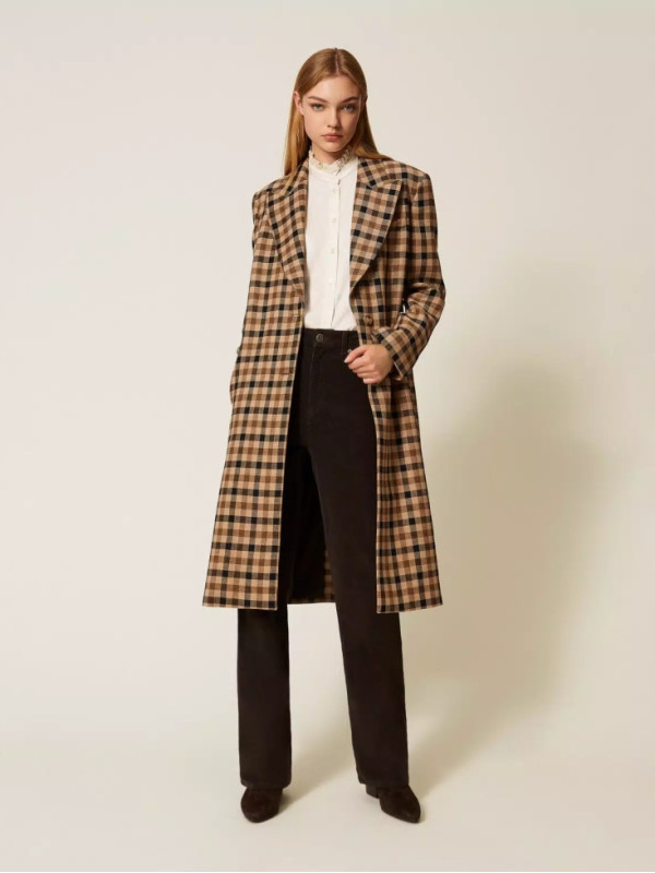 Пальто/Клітина Верблюжий/Чорний 252TT2430