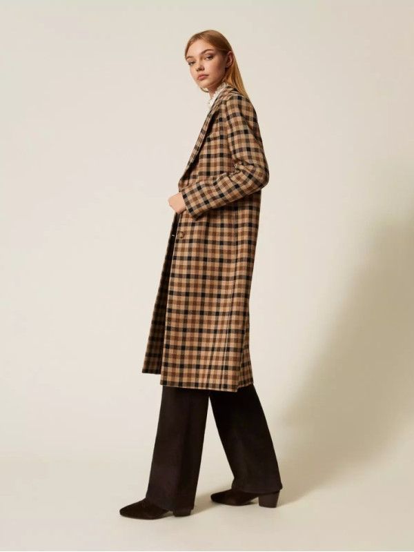 Пальто/Клітина Верблюжий/Чорний 252TT2430