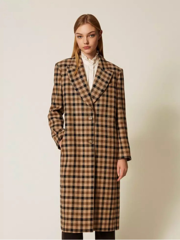 Пальто/Клітина Верблюжий/Чорний 252TT2430