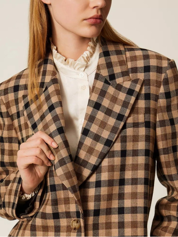 Пальто/Клітина Верблюжий/Чорний 252TT2430