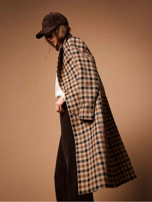 Пальто/Клітина Верблюжий/Чорний 252TT2430