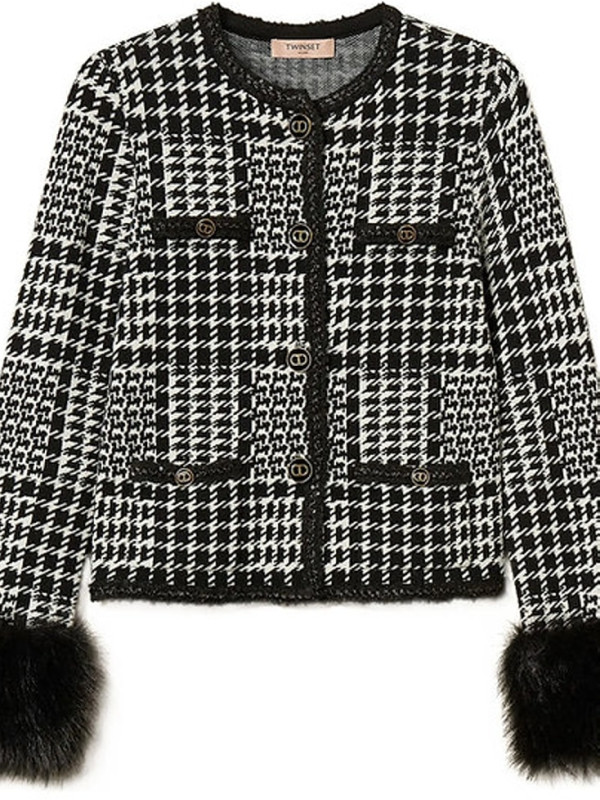 Жакет/Клітина Сніжний/Чорний 252TT3040