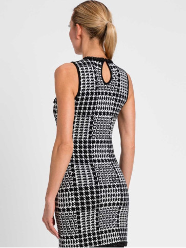 Міні сукня/Клітинка Сніжний / Чорний