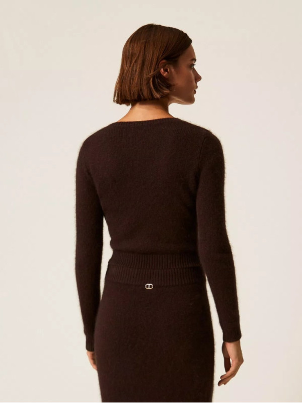 Укорочений светр/Чорний шоколад 252TT3183