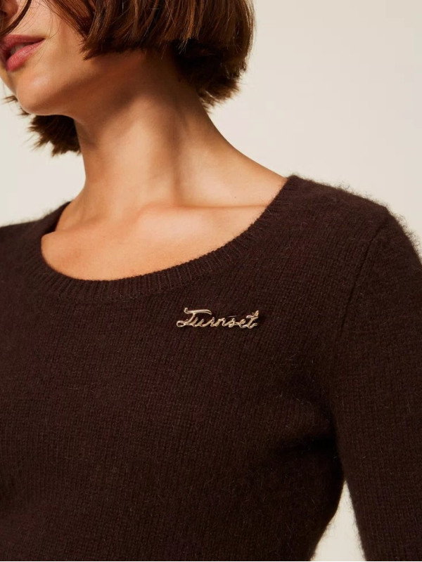 Укорочений светр/Чорний шоколад 252TT3183