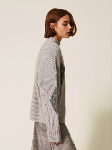 Светр/сірий меланж / люрекс