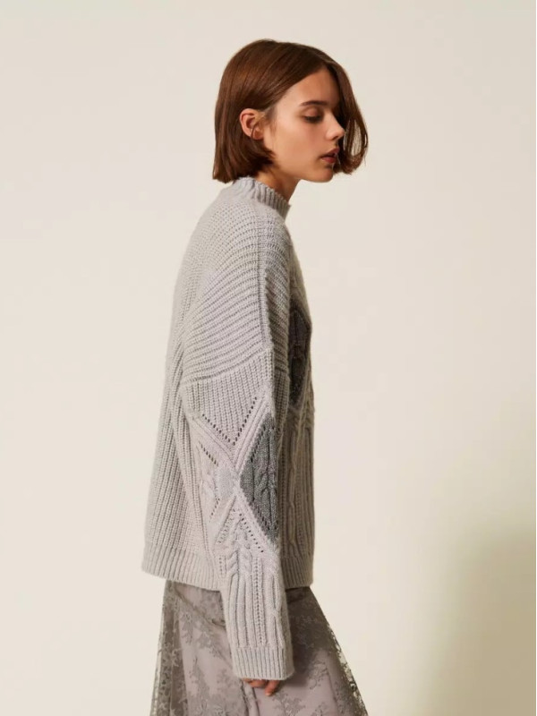 Светр/сірий меланж / люрекс 252TT3290