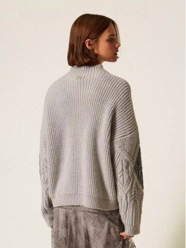 Светр/сірий меланж / люрекс
