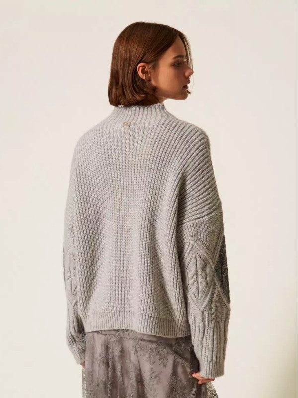 Светр/сірий меланж / люрекс 252TT3290