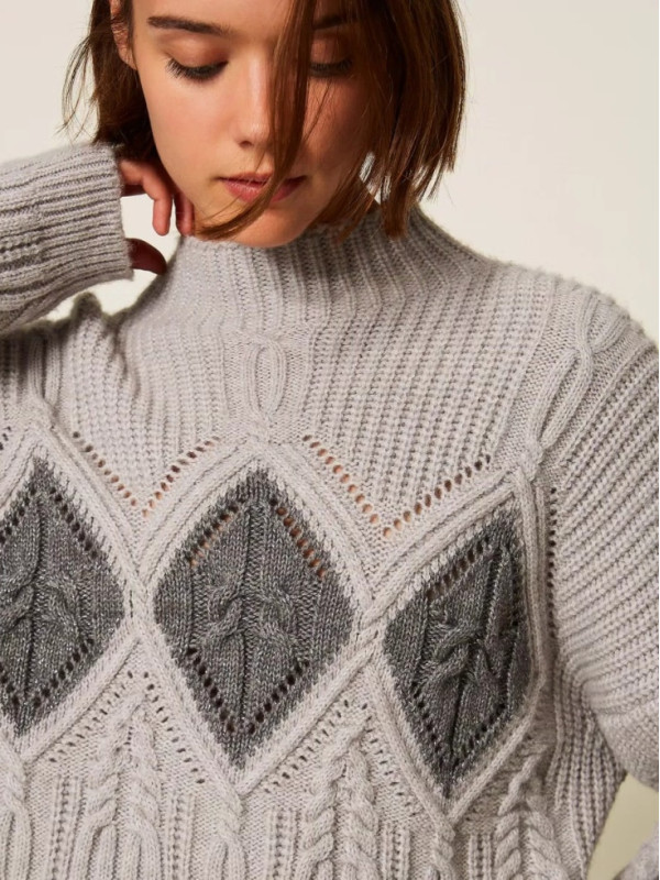 Светр/сірий меланж / люрекс 252TT3290