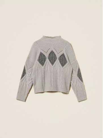 Светр/сірий меланж / люрекс