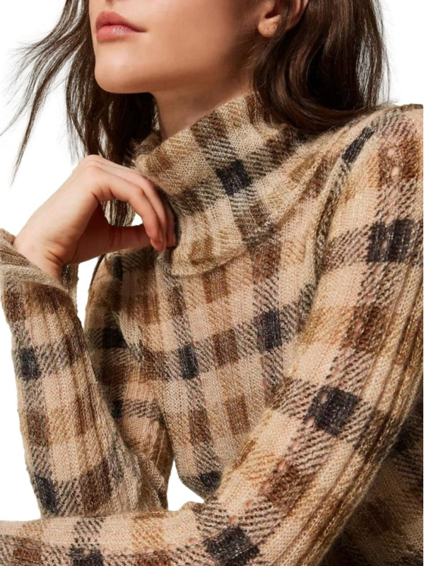 Светр/Клітина Верблюжий/Чорний 252TT3490