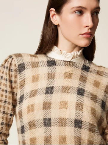 Джемпер/Клітина Верблюжий/Чорний