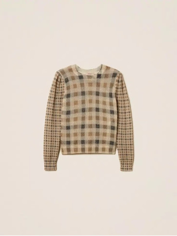 Джемпер/Клітина Верблюжий/Чорний