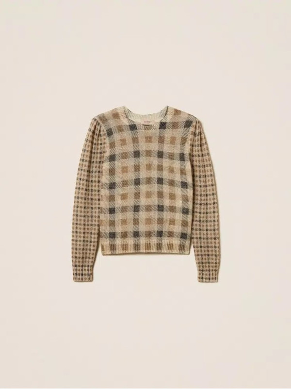 Джемпер/Клітина Верблюжий/Чорний 252TT3492