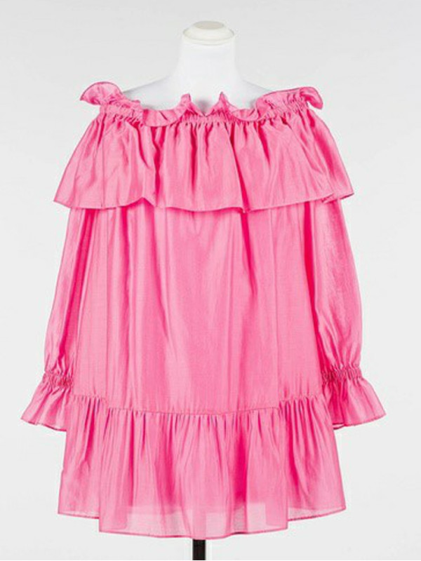 Коротка вуалева сукня / Шоколадний 261AP2183