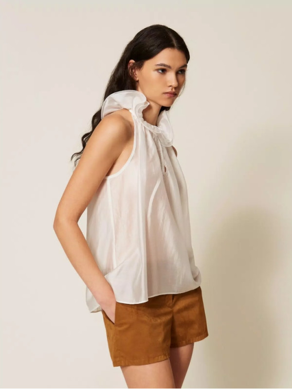 Топ вуалевий / Білий