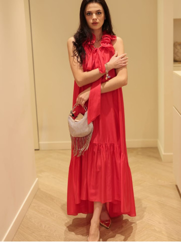 Довга вуалева сукня / Пурпуровий