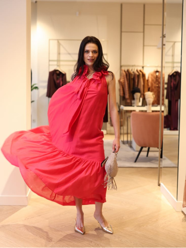 Довга вуалева сукня / Пурпуровий 261AP2185