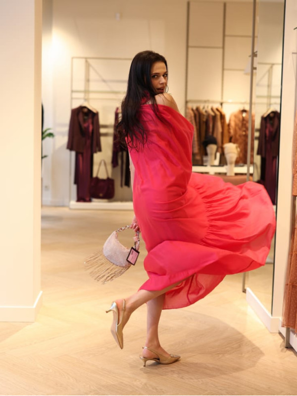 Довга вуалева сукня / Пурпуровий 261AP2185