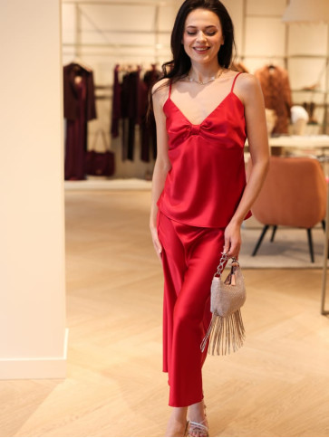 Довга атласна спідниця / Пурпуровий