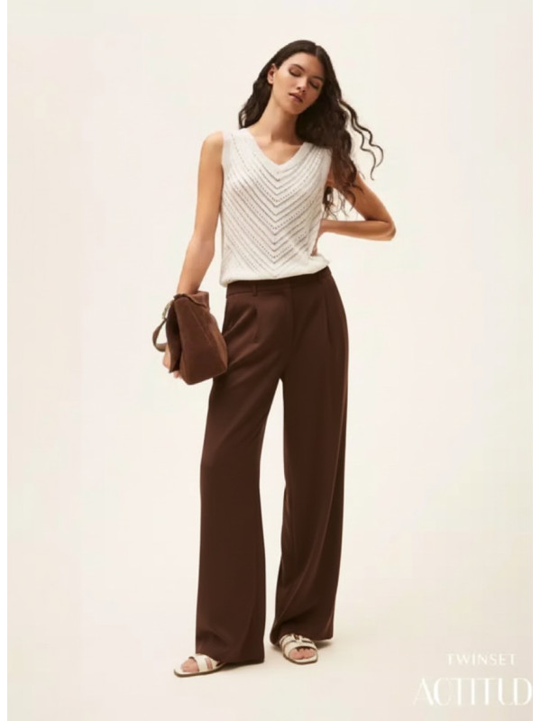 Штани Палаццо / Шоколадний 261AP2324