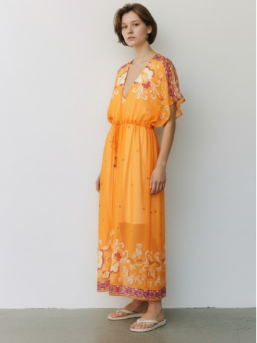 Кафтан / Хустковий принт / Чорний