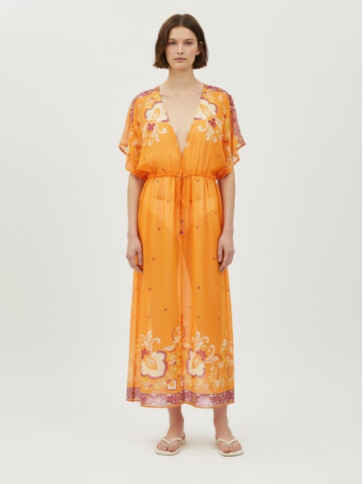 Кафтан / Хустковий принт / Чорний