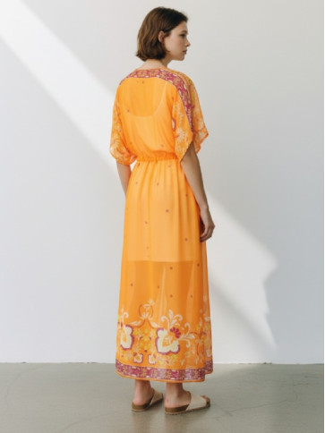 Кафтан / Хустковий принт / Чорний