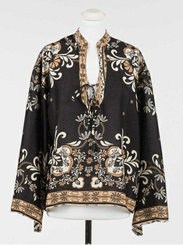 Блуза / Хустковий принт / Чорний