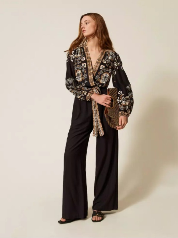 Комбінізон / Хустковий принт / Чорний 261LB2NDD